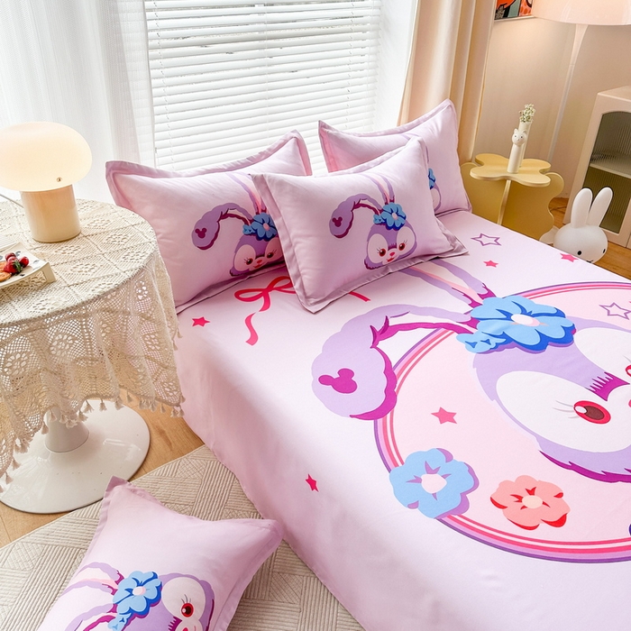 91家纺网 家纺一手货源 找家纺 一电 2025新款卡通床单单件被单学生宿舍被罩三件套单人儿童上下床床单-第一批 可爱星黛露