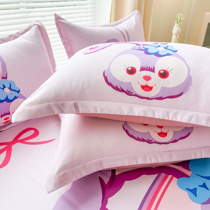 91家纺网 家纺一手货源 找家纺 一电 2025新款卡通床单单件被单学生宿舍被罩三件套单人儿童上下床床单-第一批 可爱星黛露