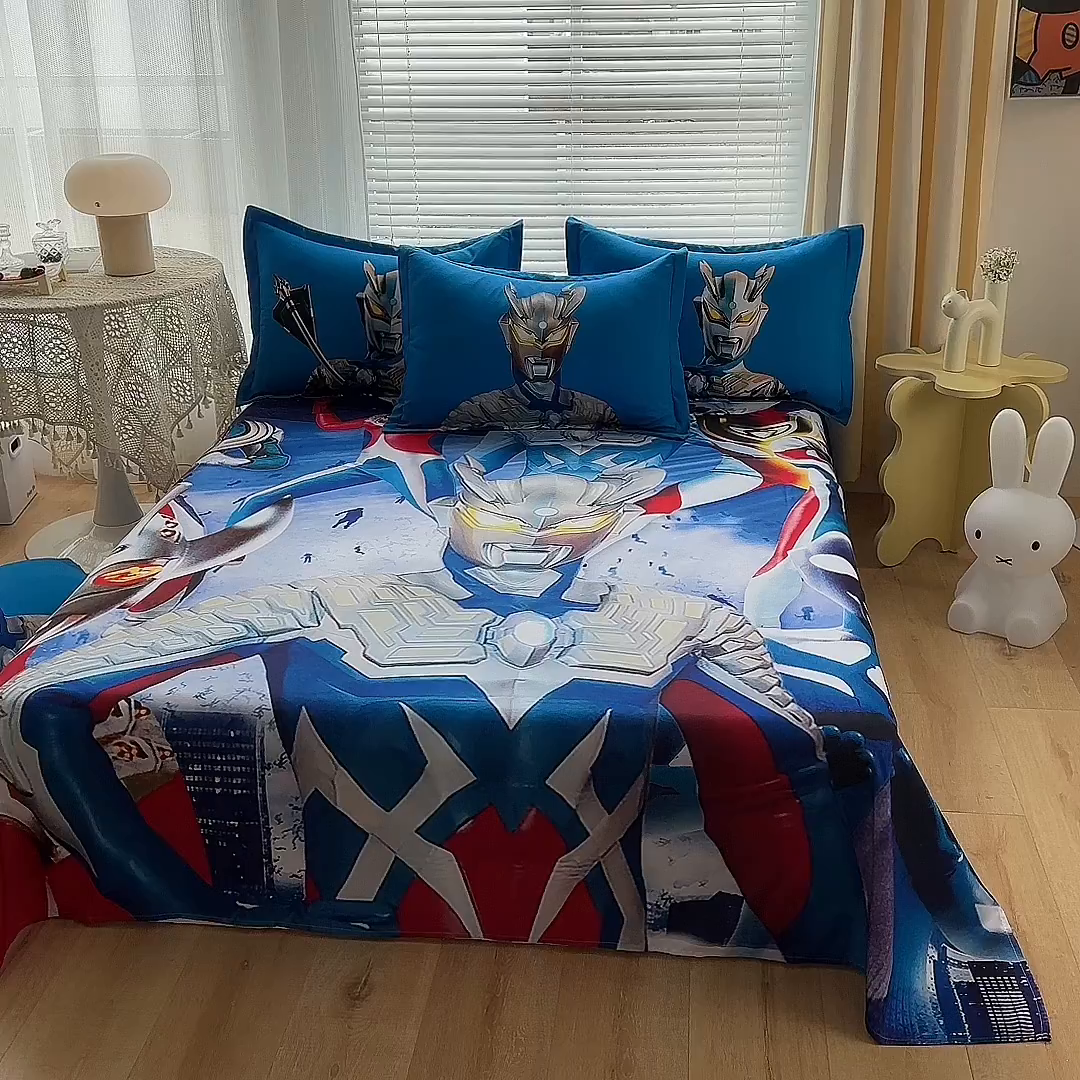 91家纺网 家纺一手货源 找家纺 （总）一电 2025新款卡通床单单件被单学生宿舍被罩三件套单人儿童上下床床单-第一批