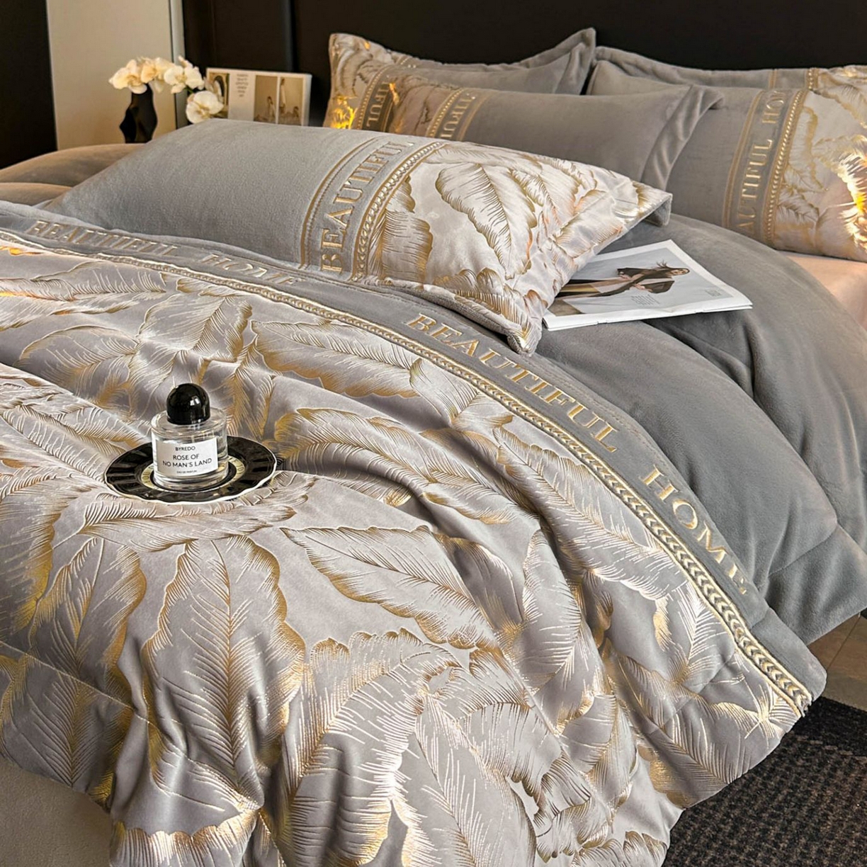 91家纺网 家纺一手货源 找家纺 （总）女子家纺 2025新款牛奶绒拼接刺绣四件套-普罗旺斯