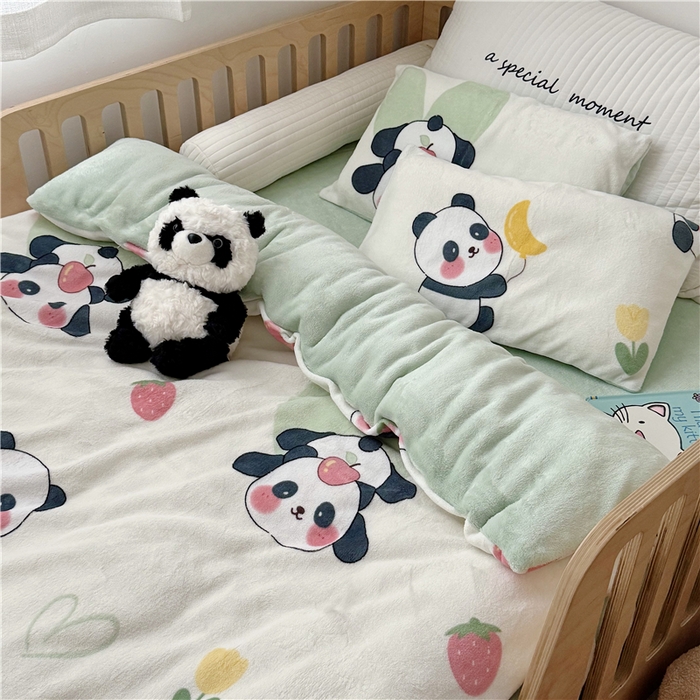 91家纺网 家纺一手货源 找家纺 （总）萌宝家纺 2025新款牛奶绒儿童被套幼儿园冬被可拆洗