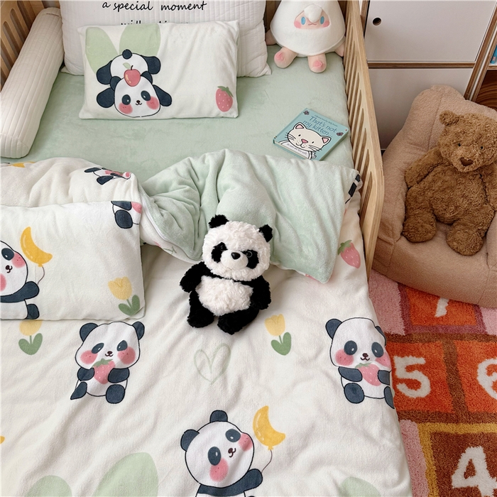 91家纺网 家纺一手货源 找家纺 （总）萌宝家纺 2025新款牛奶绒儿童被套幼儿园冬被可拆洗