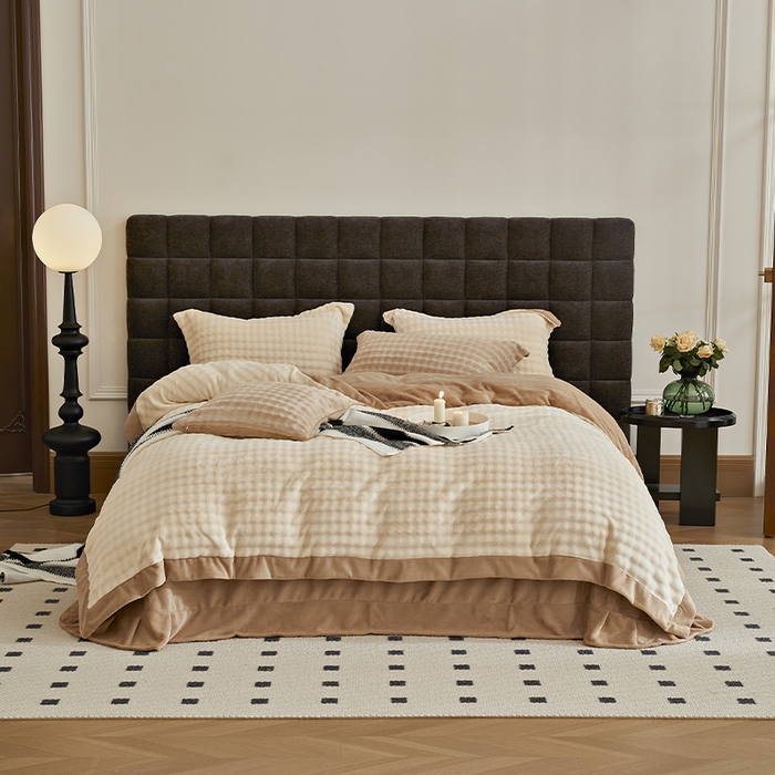 91家纺网 家纺一手货源 找家纺 （总）新月家纺（锦威郎） 2025新款加厚皮草兔毛绒牛奶绒系列四件套9.2斤