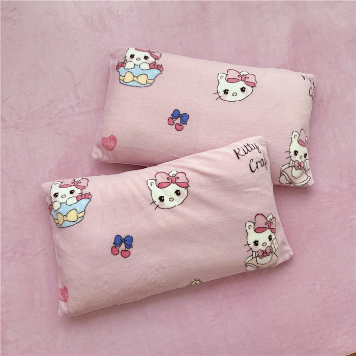 91家纺网 家纺一手货源 找家纺 萌宝家纺 2025新款牛奶绒儿童被套幼儿园冬被可拆洗 粉色小猫