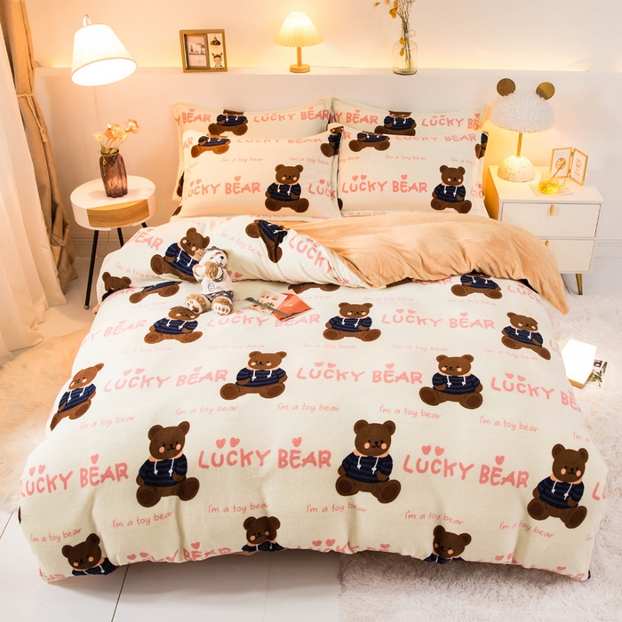 91家纺网 家纺一手货源 找家纺 （总）宅部落 2025新款高克重牛奶绒四件套法莱绒三件套单被套