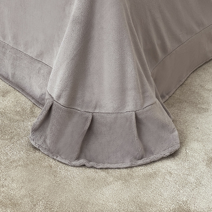 91家纺网 家纺一手货源 找家纺 新月家纺（锦威郎） 2025新款加厚皮草兔毛绒牛奶绒系列四件套9.2斤 托斯塞纳+绅士灰