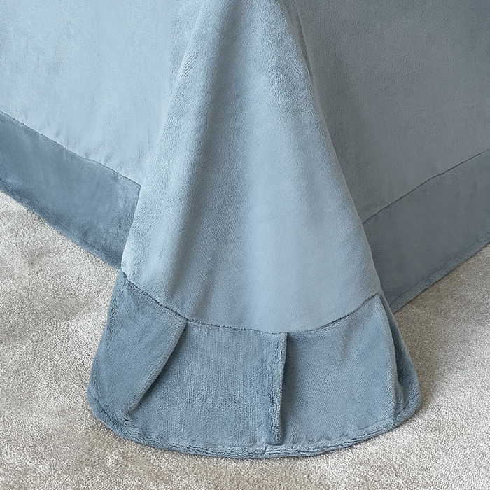 91家纺网 家纺一手货源 找家纺 新月家纺（锦威郎） 2025新款加厚皮草兔毛绒牛奶绒系列四件套9.2斤 托斯塞纳+绅士蓝