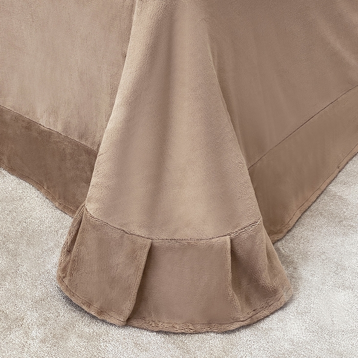 91家纺网 家纺一手货源 找家纺 新月家纺（锦威郎） 2025新款加厚皮草兔毛绒牛奶绒系列四件套9.2斤 托斯塞纳+香槟咖