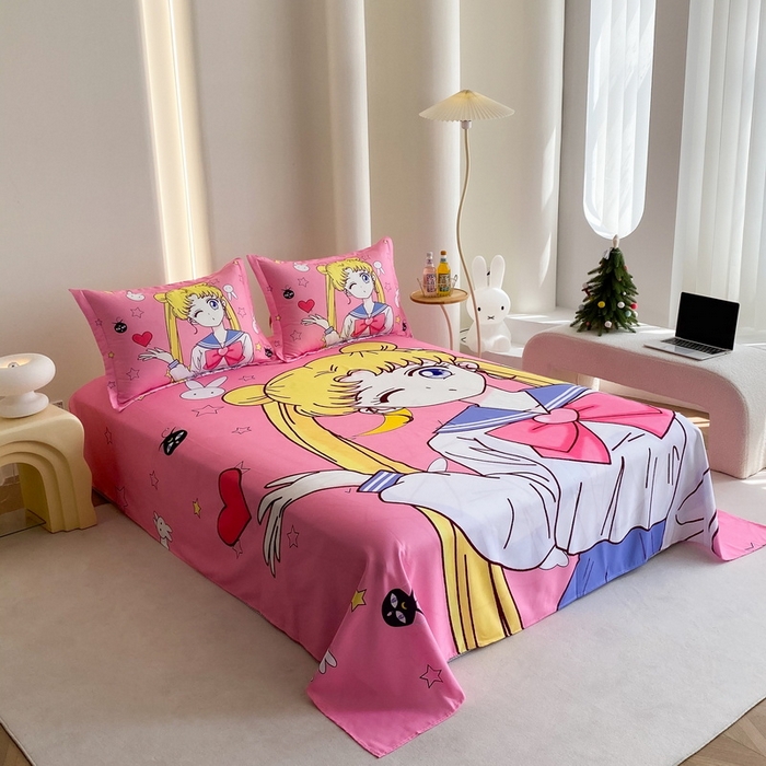 91家纺网 家纺一手货源 找家纺 （总）一电 2025新款卡通床单单件被单学生宿舍被罩三件套单人儿童上下床床单-第二批
