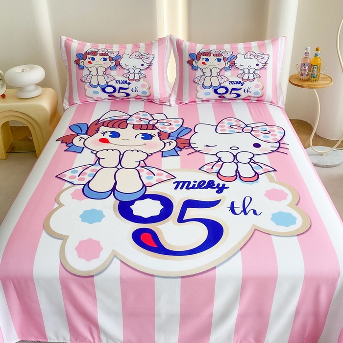 91家纺网 家纺一手货源 找家纺 一电 2025新款卡通床单单件被单学生宿舍被罩三件套单人儿童上下床床单-第二批 公主伙伴