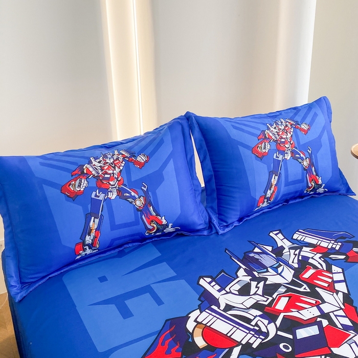 91家纺网 家纺一手货源 找家纺 一电 2025新款卡通床单单件被单学生宿舍被罩三件套单人儿童上下床床单-第二批 擎天柱