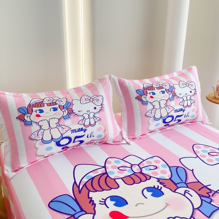 91家纺网 家纺一手货源 找家纺 一电 2025新款卡通床单单件被单学生宿舍被罩三件套单人儿童上下床床单-第二批 公主伙伴