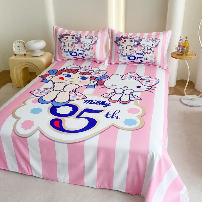 91家纺网 家纺一手货源 找家纺 一电 2025新款卡通床单单件被单学生宿舍被罩三件套单人儿童上下床床单-第二批 公主伙伴