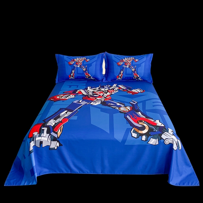 91家纺网 家纺一手货源 找家纺 一电 2025新款卡通床单单件被单学生宿舍被罩三件套单人儿童上下床床单-第二批 擎天柱