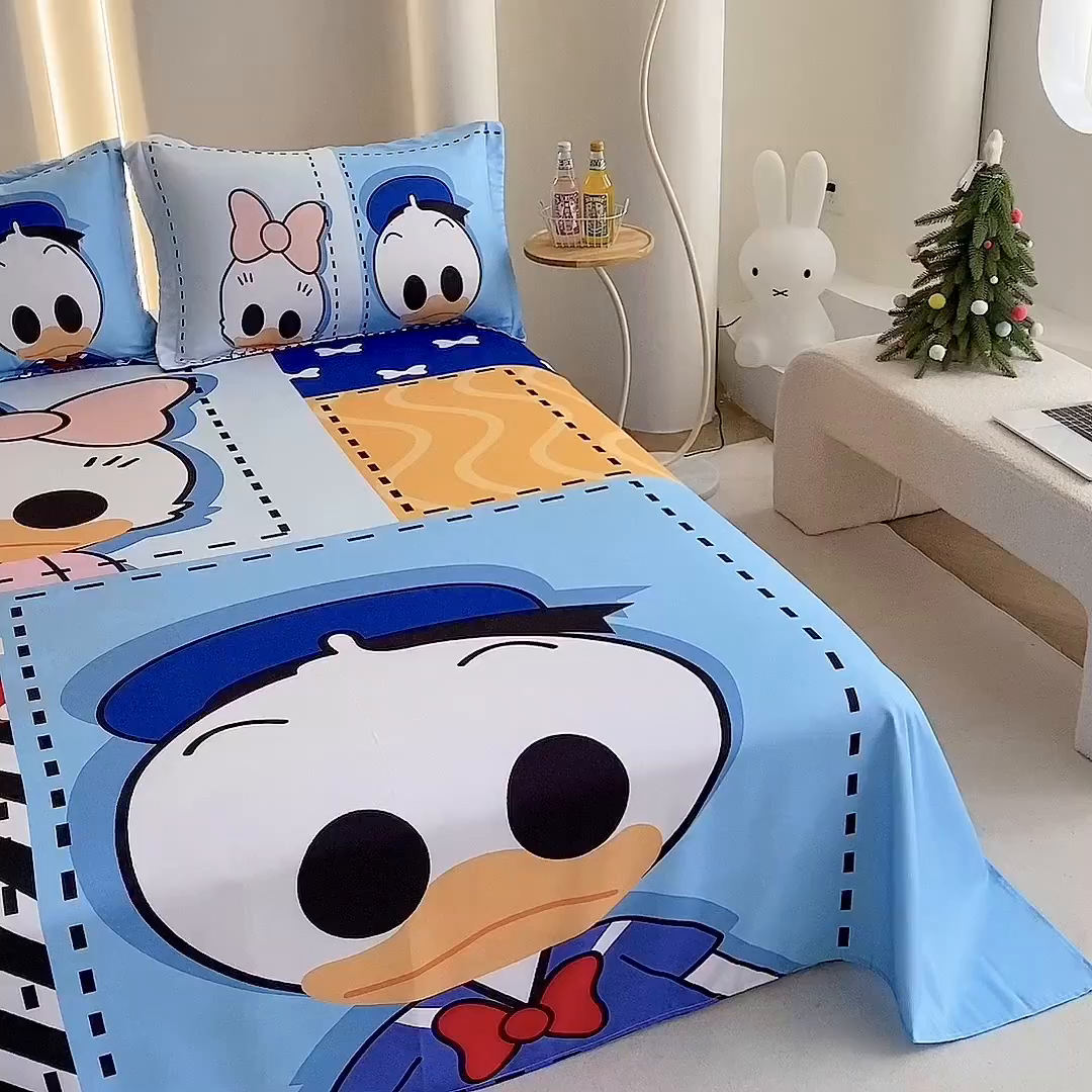 91家纺网 家纺一手货源 找家纺 一电 2025新款卡通床单单件被单学生宿舍被罩三件套单人儿童上下床床单-第二批 上课