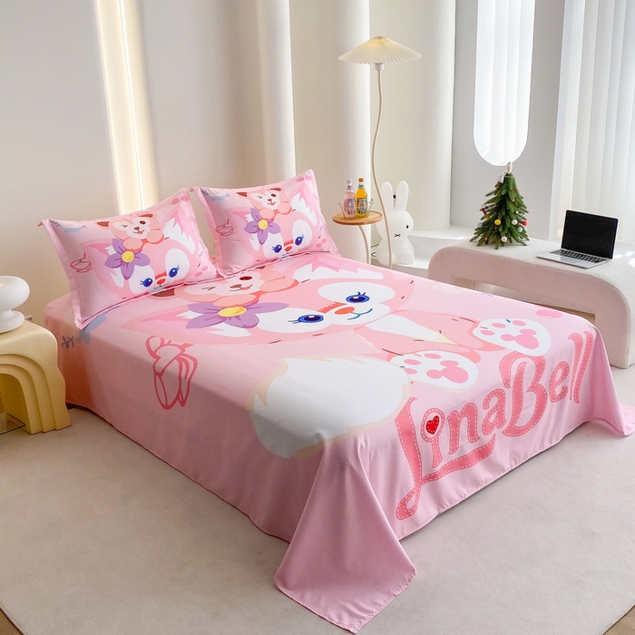 91家纺网 家纺一手货源 找家纺 一电 2025新款卡通床单单件被单学生宿舍被罩三件套单人儿童上下床床单-第二批 贝贝熊