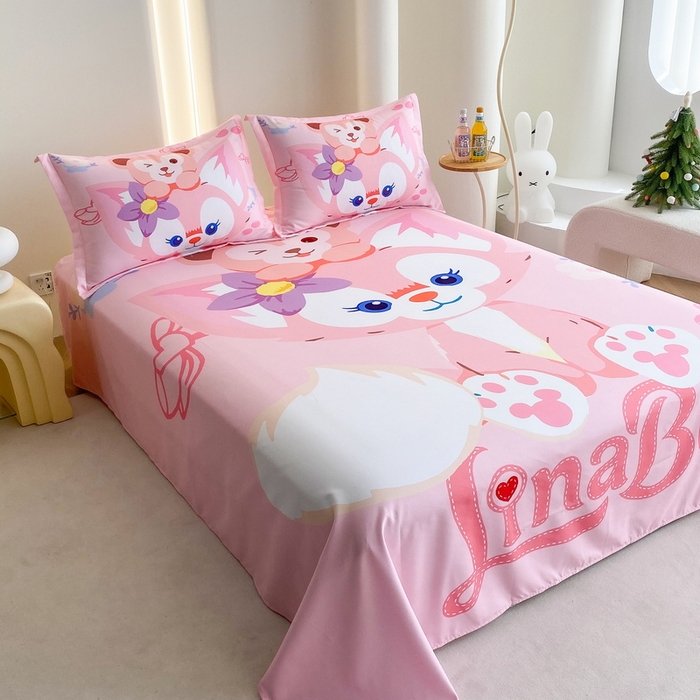 91家纺网 家纺一手货源 找家纺 一电 2025新款卡通床单单件被单学生宿舍被罩三件套单人儿童上下床床单-第二批 贝贝熊