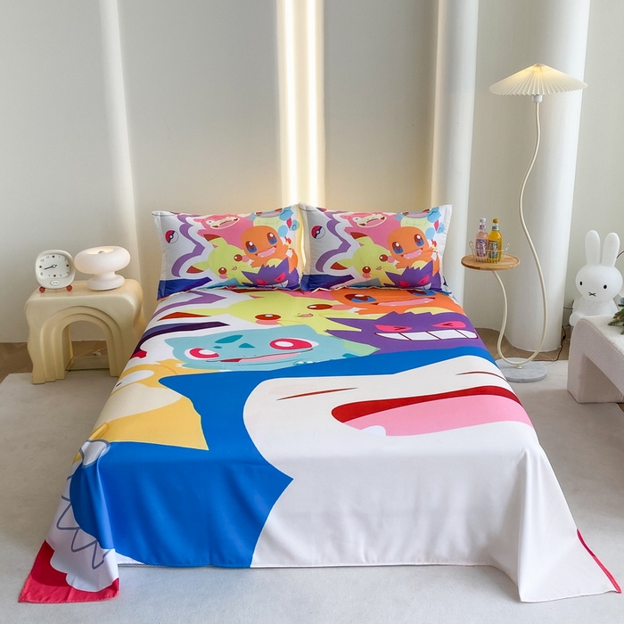 一电 2025新款卡通床单单件被单学生宿舍被罩三件套单人儿童上下床床单-第二批 嘻嘻皮卡丘