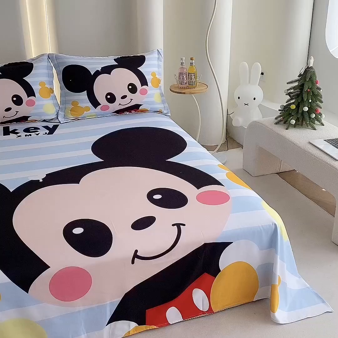 91家纺网 家纺一手货源 找家纺 一电 2025新款卡通床单单件被单学生宿舍被罩三件套单人儿童上下床床单-第二批 小哥哥