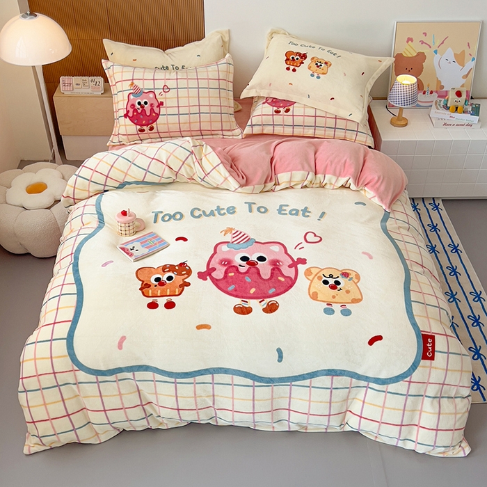 91家纺网 家纺一手货源 找家纺 （总）福来临家纺 2025牛奶绒大版卡通四件套