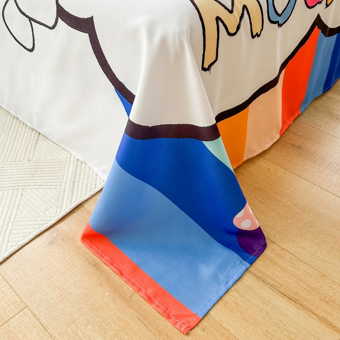 91家纺网 家纺一手货源 找家纺 一电 2025新款卡通床单单件被单学生宿舍被罩三件套单人儿童上下床床单-第三批 彩虹米妮