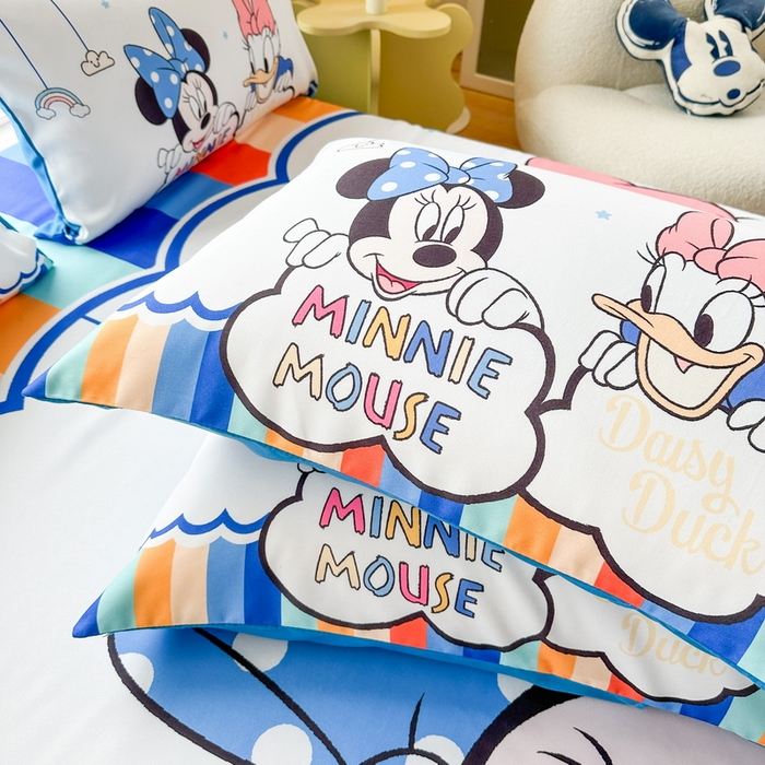 91家纺网 家纺一手货源 找家纺 一电 2025新款卡通床单单件被单学生宿舍被罩三件套单人儿童上下床床单-第三批 彩虹米妮