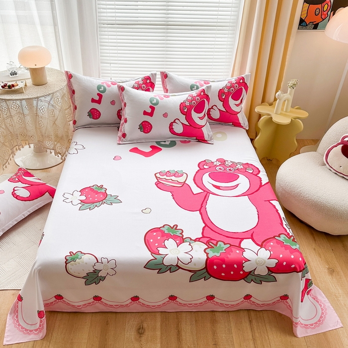 一电 2025新款卡通床单单件被单学生宿舍被罩三件套单人儿童上下床床单-第三批 花边熊