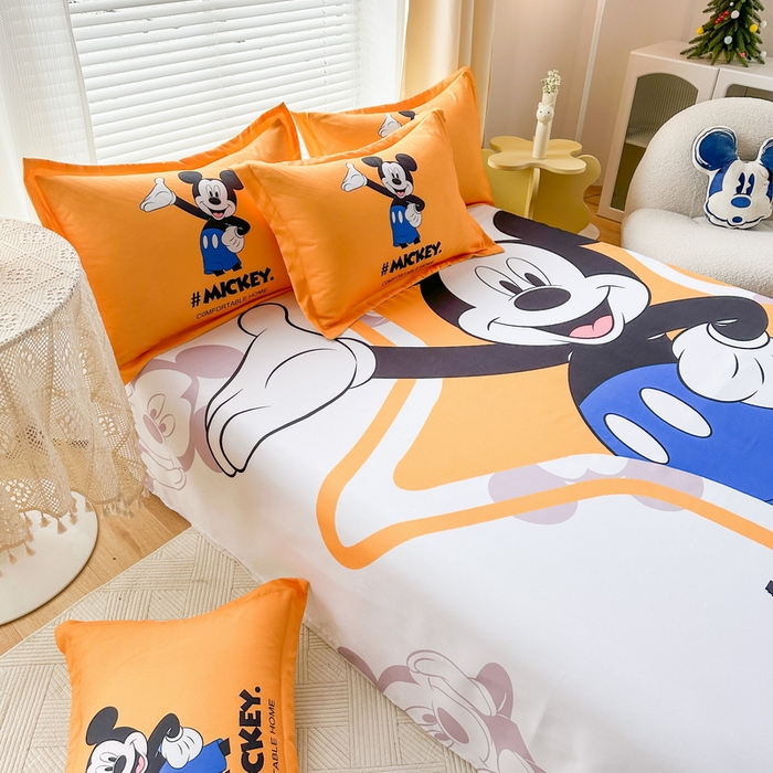 91家纺网 家纺一手货源 找家纺 一电 2025新款卡通床单单件被单学生宿舍被罩三件套单人儿童上下床床单-第三批 米奇