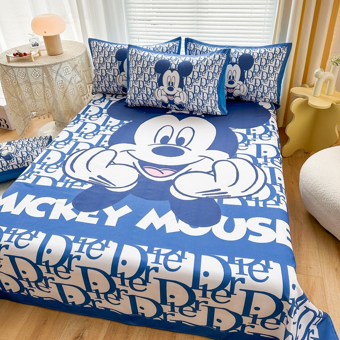 91家纺网 家纺一手货源 找家纺 一电 2025新款卡通床单单件被单学生宿舍被罩三件套单人儿童上下床床单-第三批 米老鼠