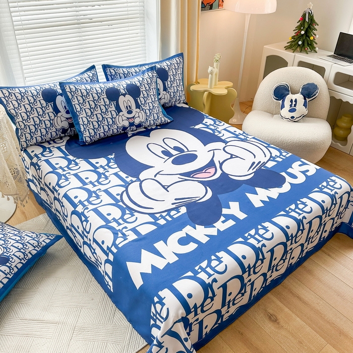 91家纺网 家纺一手货源 找家纺 一电 2025新款卡通床单单件被单学生宿舍被罩三件套单人儿童上下床床单-第三批 米老鼠