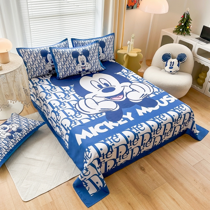 91家纺网 家纺一手货源 找家纺 一电 2025新款卡通床单单件被单学生宿舍被罩三件套单人儿童上下床床单-第三批 米老鼠