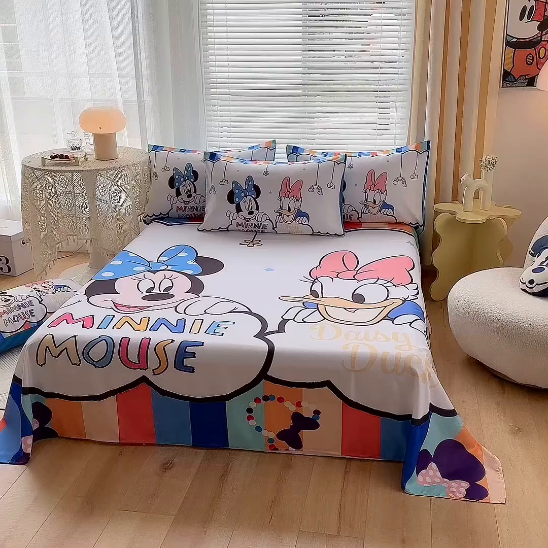 91家纺网 家纺一手货源 找家纺 （总）一电 2025新款卡通床单单件被单学生宿舍被罩三件套单人儿童上下床床单-第三批