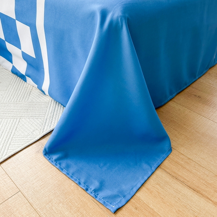 91家纺网 家纺一手货源 找家纺 一电 2025新款卡通床单单件被单学生宿舍被罩三件套单人儿童上下床床单-第三批 蓝格史迪仔