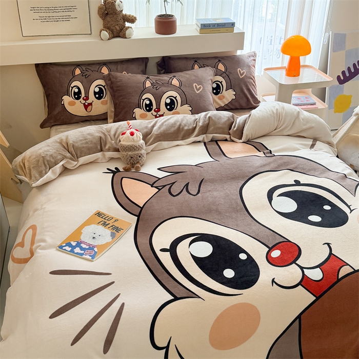 91家纺网 家纺一手货源 找家纺 （总）福来临家纺 2025牛奶绒大版卡通四件套