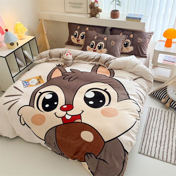 91家纺网 家纺一手货源 找家纺 （总）福来临家纺 2025牛奶绒大版卡通四件套