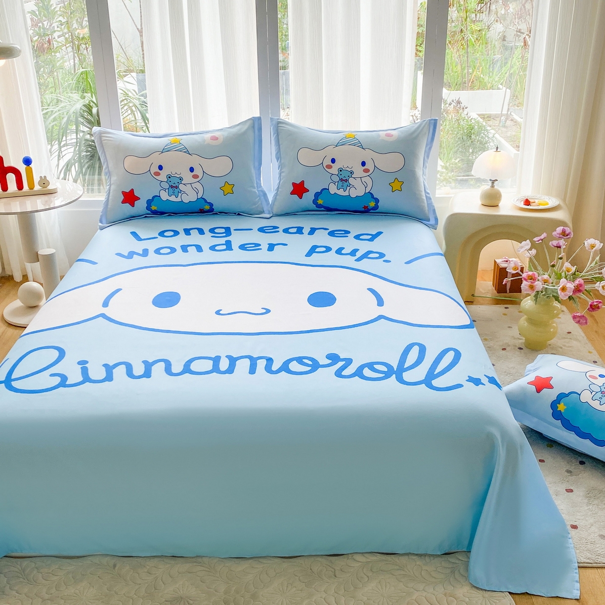 91家纺网 家纺一手货源 找家纺 一电 2025新款卡通床单单件被单学生宿舍被罩三件套单人儿童上下床床单-第四批 乖乖玉桂狗