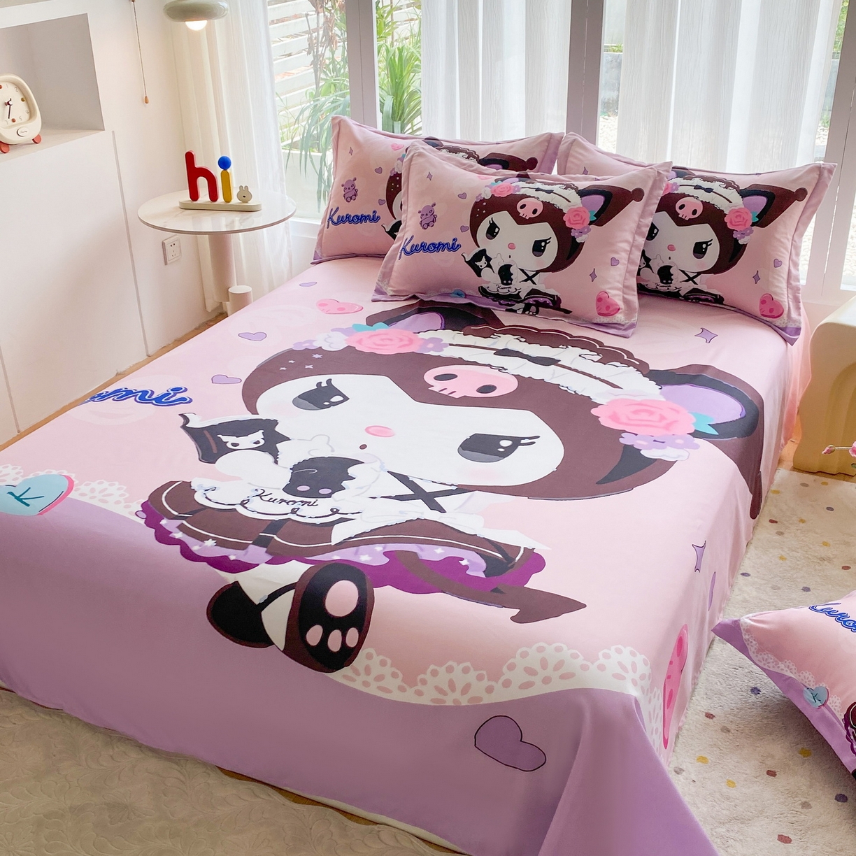 91家纺网 家纺一手货源 找家纺 一电 2025新款卡通床单单件被单学生宿舍被罩三件套单人儿童上下床床单-第四批 公主库洛米