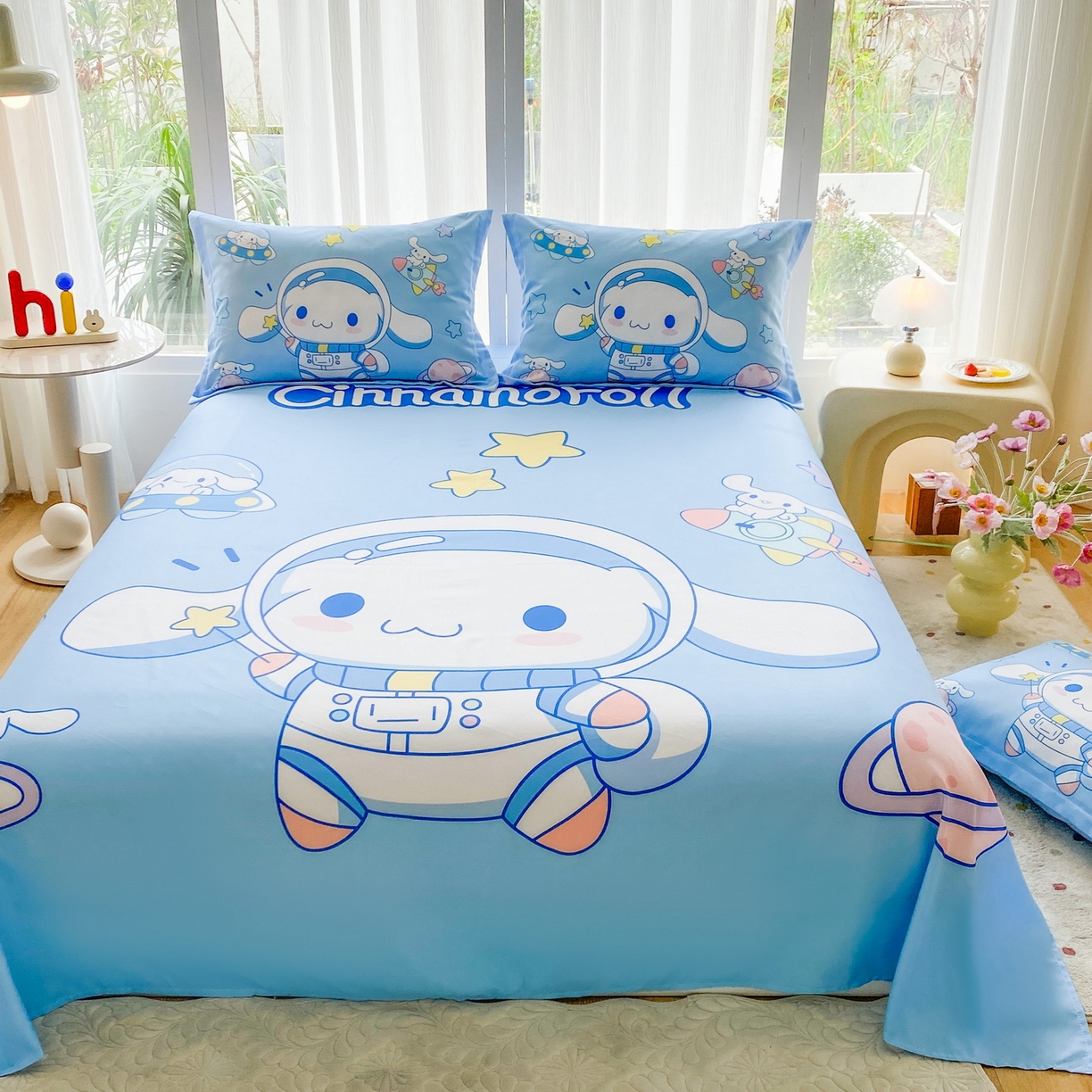 91家纺网 家纺一手货源 找家纺 一电 2025新款卡通床单单件被单学生宿舍被罩三件套单人儿童上下床床单-第四批 太空玉桂狗