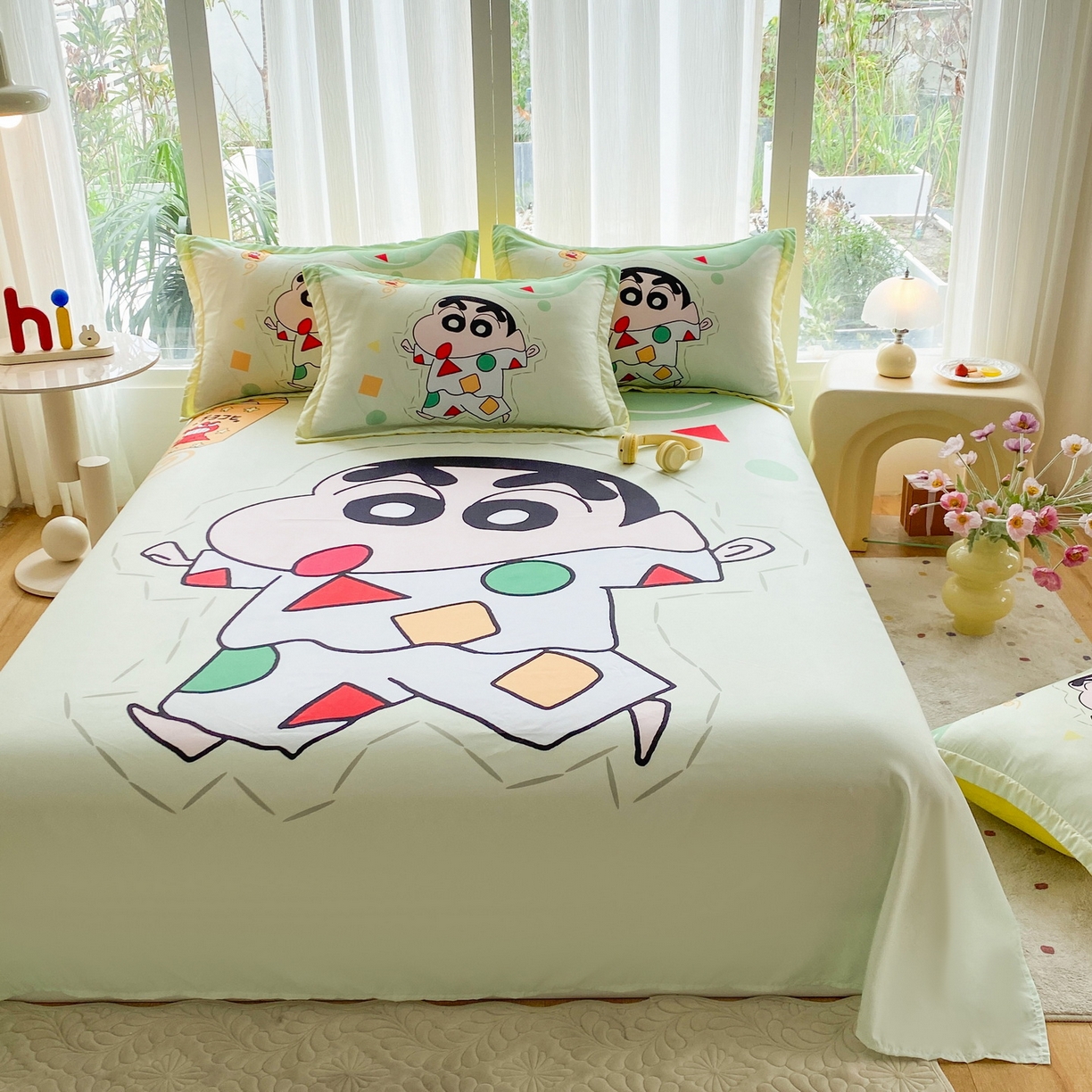 91家纺网 家纺一手货源 找家纺 一电 2025新款卡通床单单件被单学生宿舍被罩三件套单人儿童上下床床单-第四批 小新