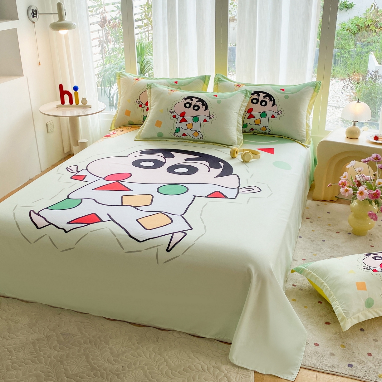 91家纺网 家纺一手货源 找家纺 一电 2025新款卡通床单单件被单学生宿舍被罩三件套单人儿童上下床床单-第四批 小新