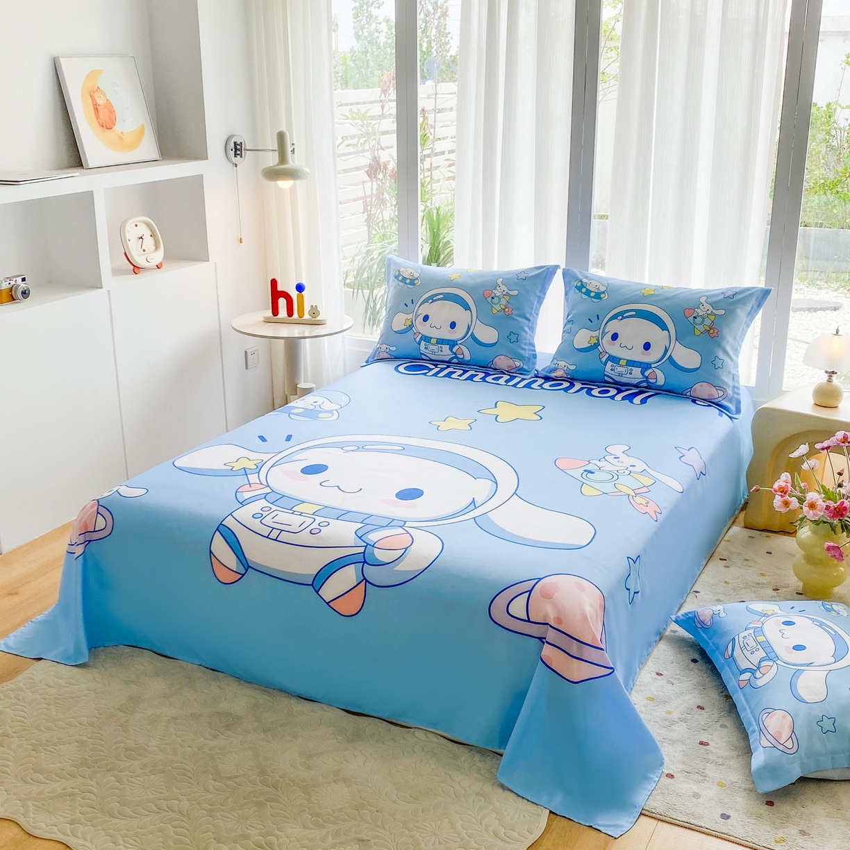 91家纺网 家纺一手货源 找家纺 一电 2025新款卡通床单单件被单学生宿舍被罩三件套单人儿童上下床床单-第四批 太空玉桂狗
