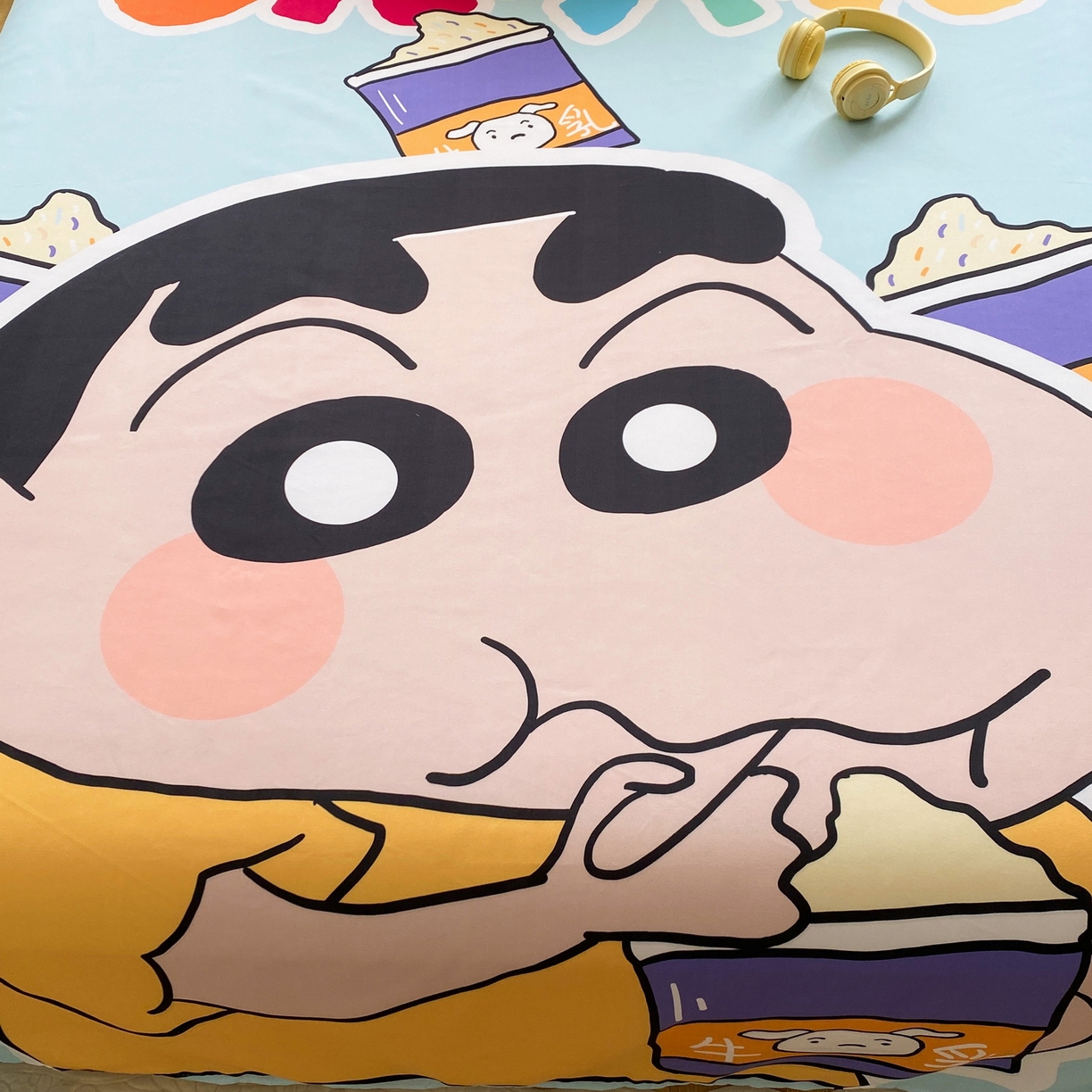 91家纺网 家纺一手货源 找家纺 一电 2025新款卡通床单单件被单学生宿舍被罩三件套单人儿童上下床床单-第四批 奶茶小新