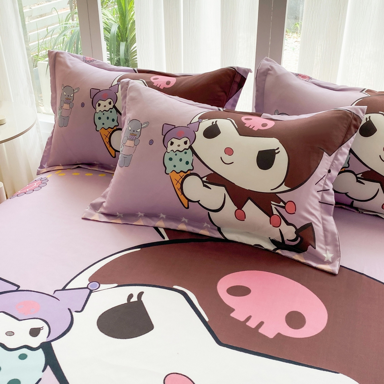 91家纺网 家纺一手货源 找家纺 一电 2025新款卡通床单单件被单学生宿舍被罩三件套单人儿童上下床床单-第四批 甜筒库洛米