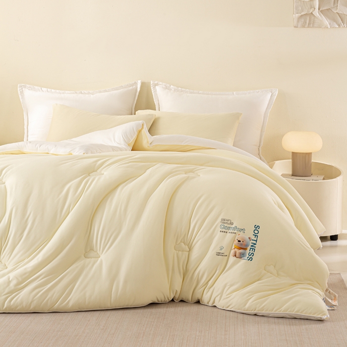 91家纺网 家纺一手货源 找家纺 （总）天瑜家纺 2025新款纯色牛奶丝针织冬被被子被芯