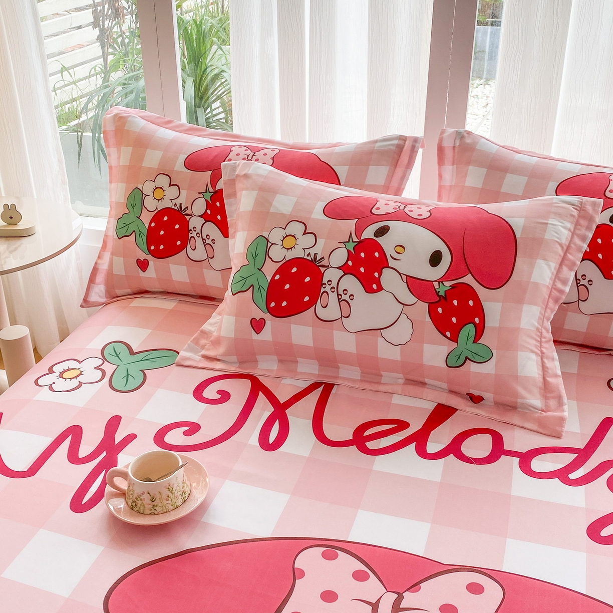 91家纺网 家纺一手货源 找家纺 一电 2025新款卡通床单单件被单学生宿舍被罩三件套单人儿童上下床床单-第四批 草莓美乐蒂