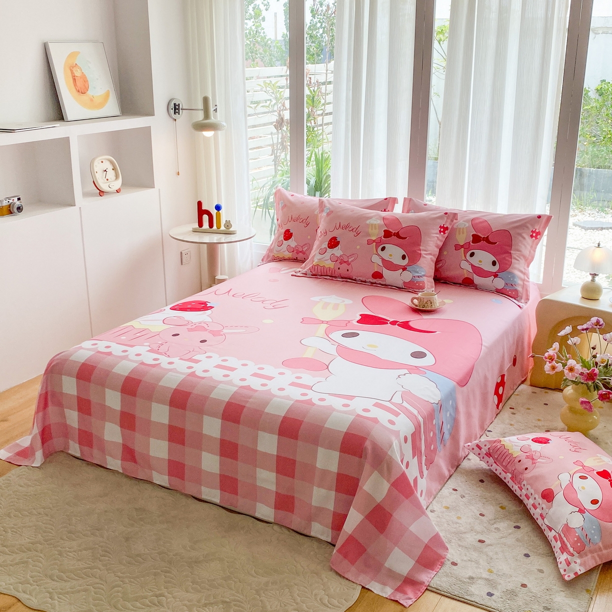 91家纺网 家纺一手货源 找家纺 一电 2025新款卡通床单单件被单学生宿舍被罩三件套单人儿童上下床床单-第四批 蛋糕美乐蒂