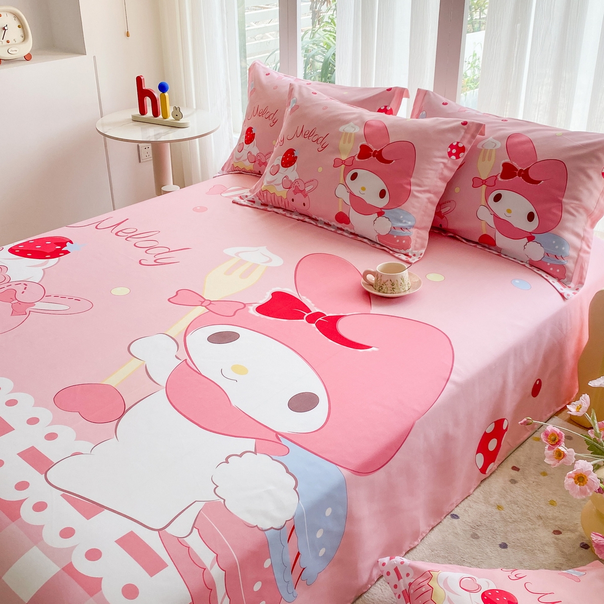 91家纺网 家纺一手货源 找家纺 一电 2025新款卡通床单单件被单学生宿舍被罩三件套单人儿童上下床床单-第四批 蛋糕美乐蒂