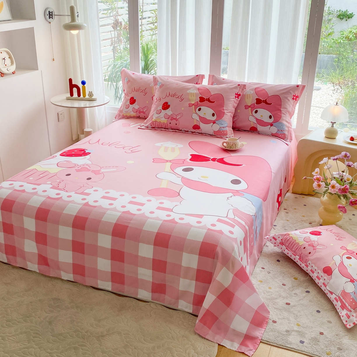 91家纺网 家纺一手货源 找家纺 一电 2025新款卡通床单单件被单学生宿舍被罩三件套单人儿童上下床床单-第四批 蛋糕美乐蒂