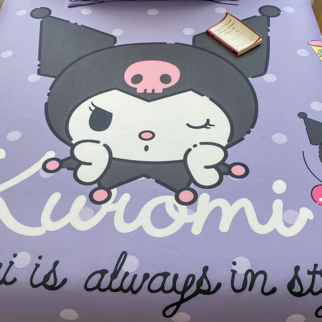 91家纺网 家纺一手货源 找家纺 一电 2025新款卡通床单单件被单学生宿舍被罩三件套单人儿童上下床床单-第四批 圆点库洛米