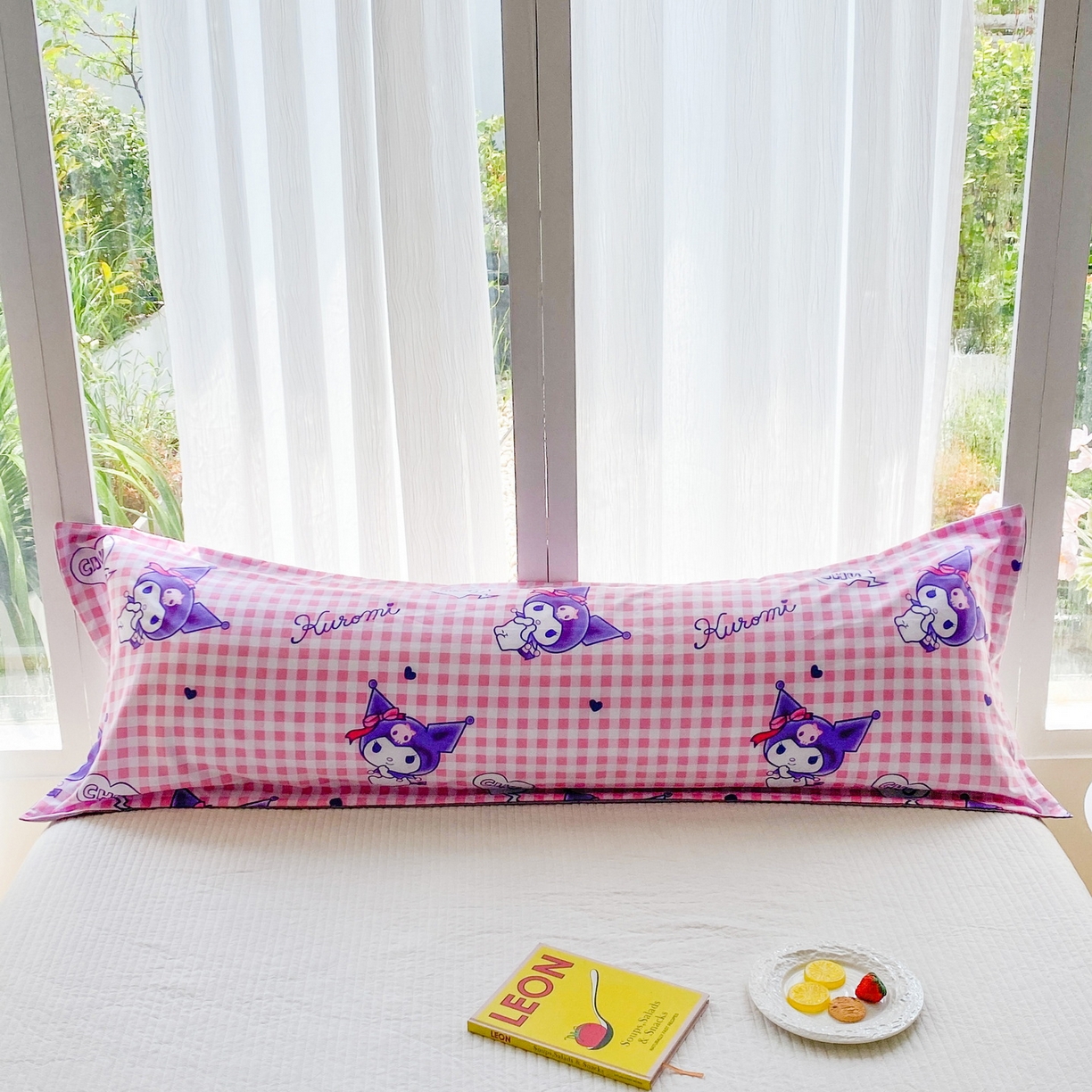 一电 2025新款卡通A类水洗棉麻单人单层枕头套亲肤双人枕套 欢乐库洛米